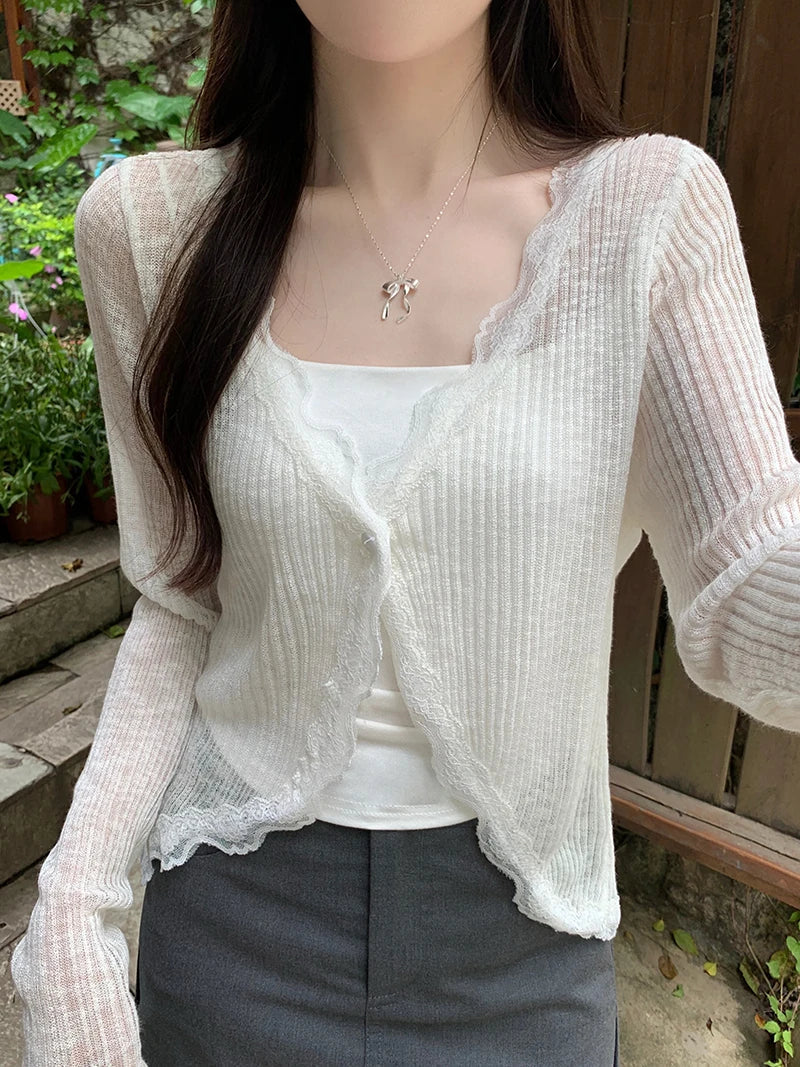 Ribbed Knitted Open Front Cardigan