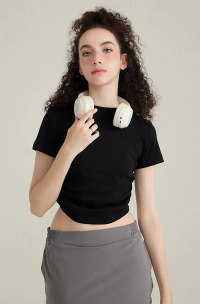 Acubi Basic Color Crop Top