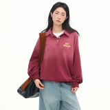 Stylish Red Letter Print Long Sweatshirt