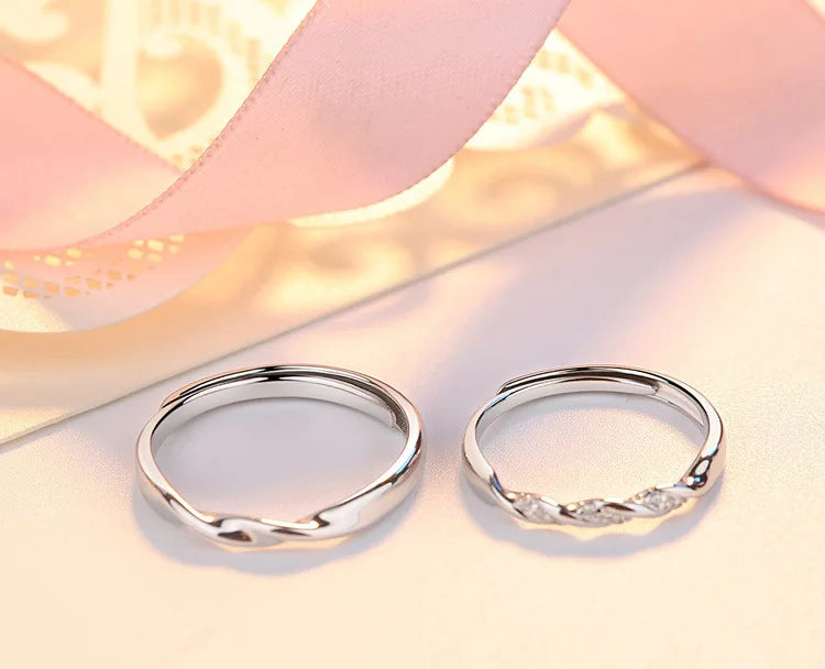Vintage Shiny Sterling Couple Ring