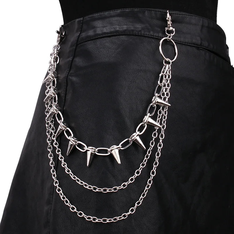 Spike Rivet Chain For Pants