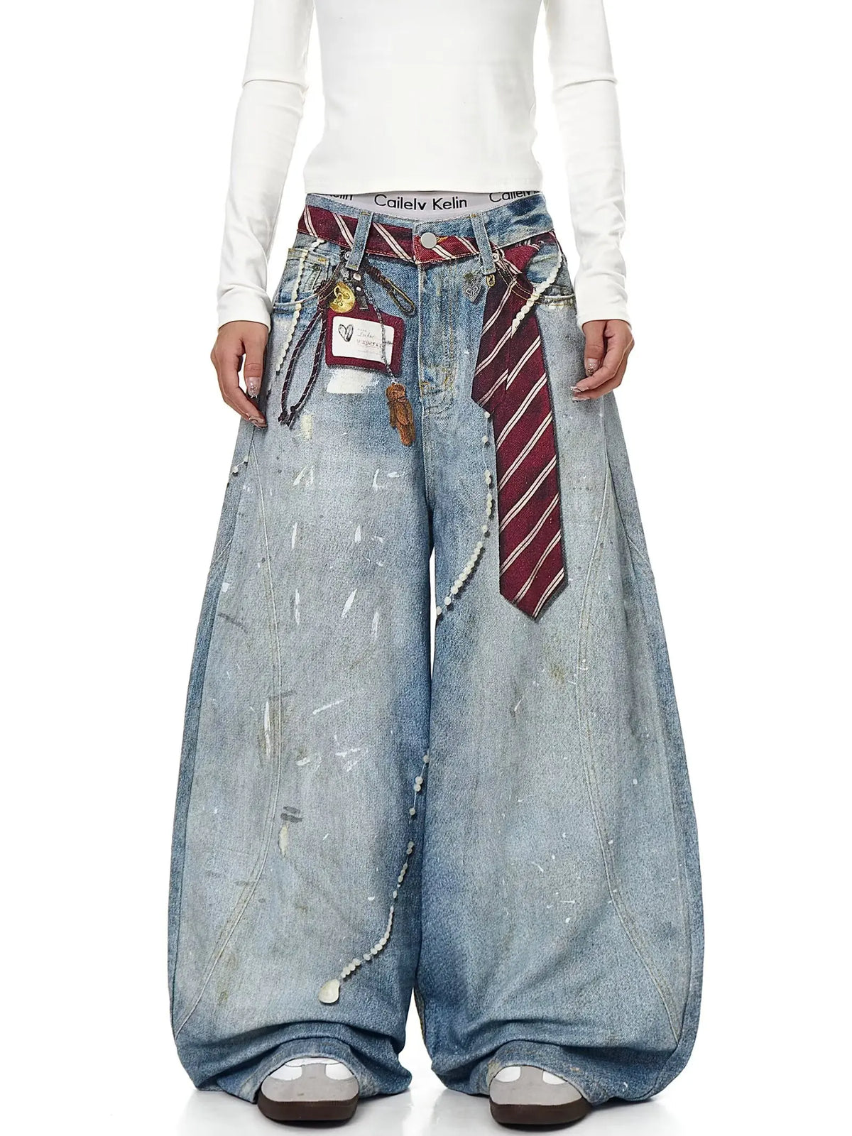 Y2K Retro Faded Baggy Jeans