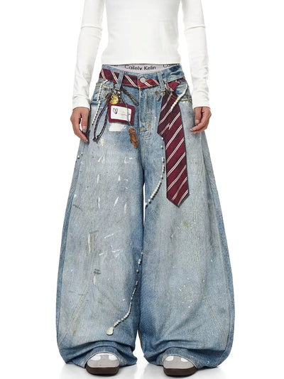 Y2K Retro Faded Baggy Jeans