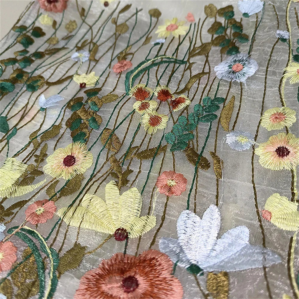 Summer Flowers Embroidery Shoulder Bag