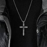 Y2K Stainless Steel Gothic Cross Pendant Necklace