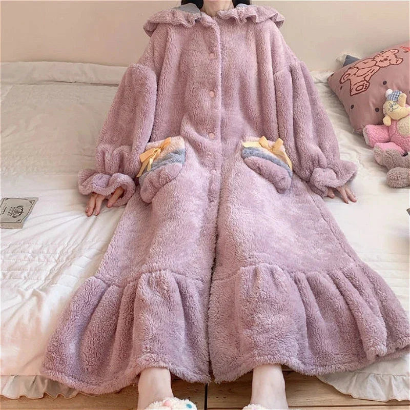 Coral Fleece Warm Female Pyjama