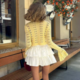 Y2K Hollow Knitted Long Sleeve Cardigan