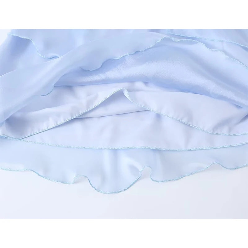 Light Blue Halter Neck Mini Dress