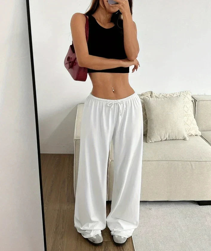 Low Rise Elastic Waist Pants
