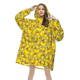 Yellow Cartoon Ducks Oversized Blanket Hoodie