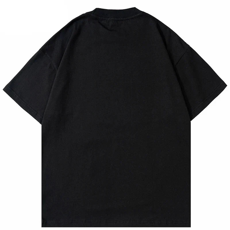 T-Shirt mit Blitz- und Buchstabenprint