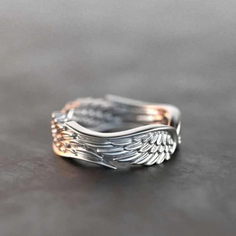 Anillos Retro de Alas de Ángel y Demonio