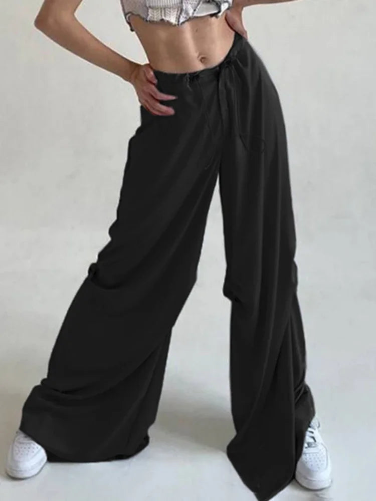 Parachute Solid Color Elegant Wide Leg Pants