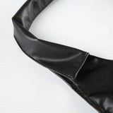 Baddie Faux Leather Halter Crop Top