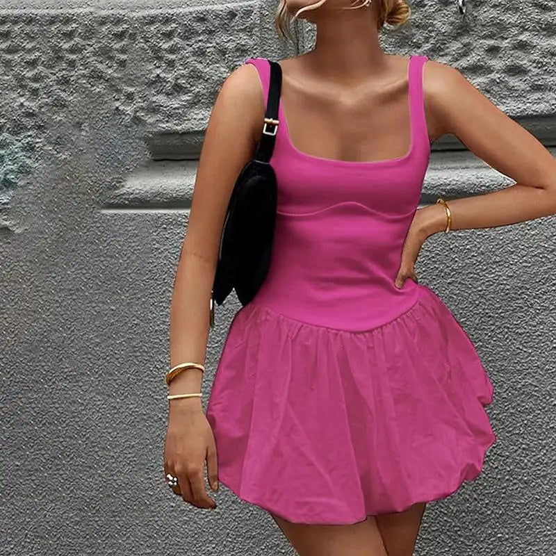 Patchwork Fluffy Mini Dress