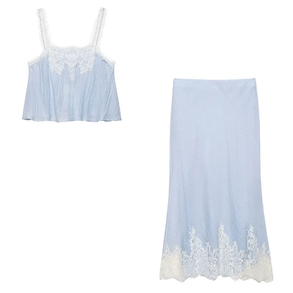 Old Money Women's Blue Halter Beach Set