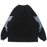 Retro Angel Print Loose Hip Sweatshirt