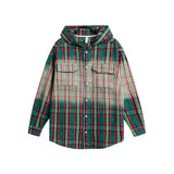 Women's Plaid Hooded Shirt