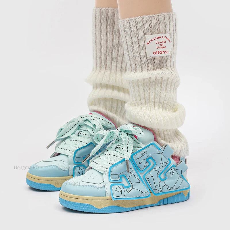 Y2K Punk Skater Girl Colorful Sneakers