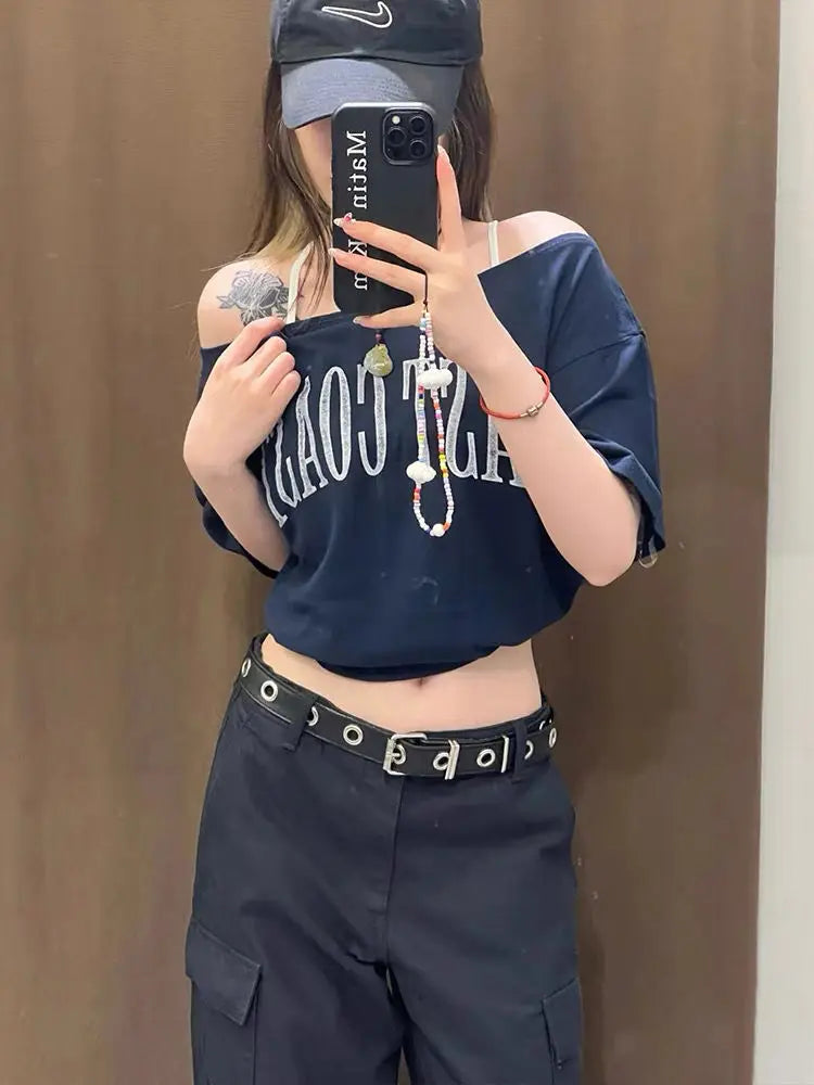 Elegant Korean Chic Oversize Crop Top