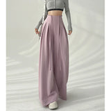 Schwarze High-Waist-Hose mit weitem Bein