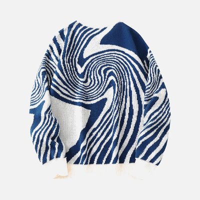 Whirl Pattern Jacquard Sweater