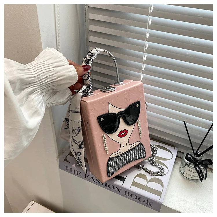 Glasses Beauty Girl Shoulder Bag