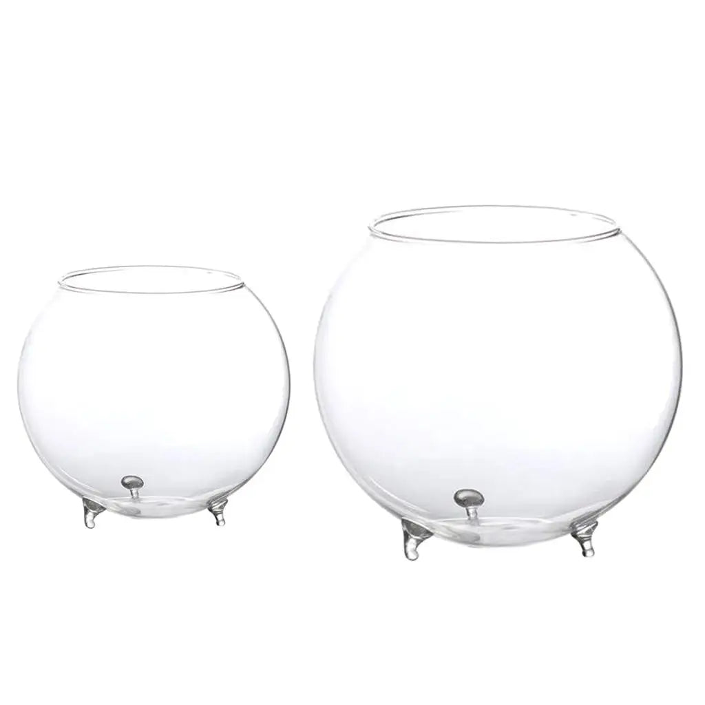 Ball Shaped Glass Flower Vintage Vase