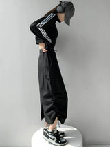 Y2K Drawstring Parachute Midi Skirt