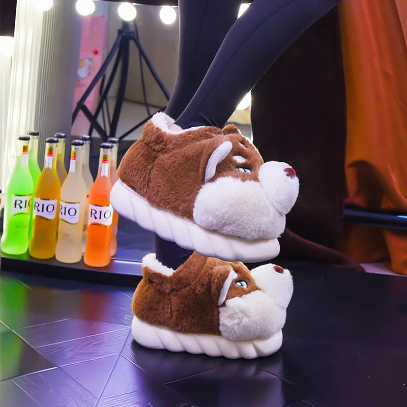 Fluffy Indoor Dog Winter Slipper