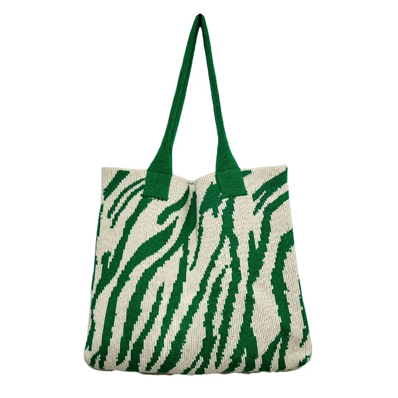 Bolso de ganchillo con estampado de cebra vintage