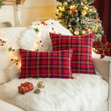 Christmas Plaid Decorative Throw Pillow Covers