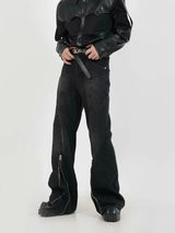 Washed Black Flare Jeans