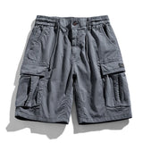 Solid Elastic Waist  Multi Pocket Short