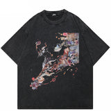 Washed Graphic Print Hip Hop T-Shirt