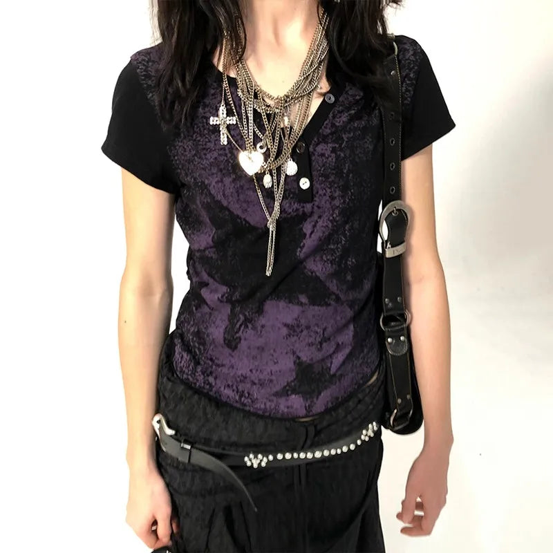 Aesthetic Star Print Grunge T-Shirt