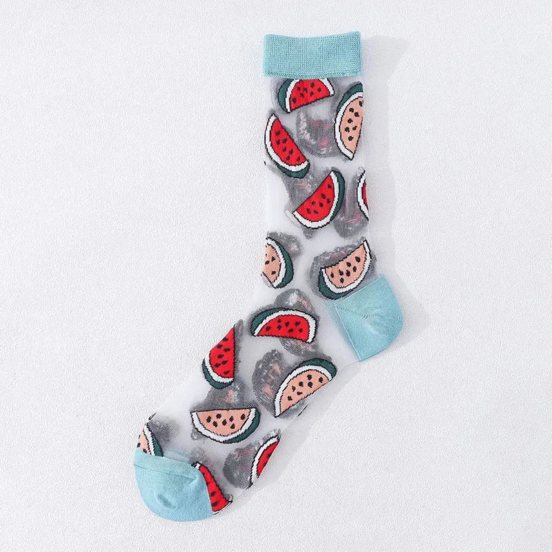 Summer Floral Crew Neck Socks