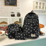 Coquette Core Bow Print School Backpack
