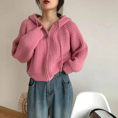 Rosa Kapuzenpullover mit Kordelzug