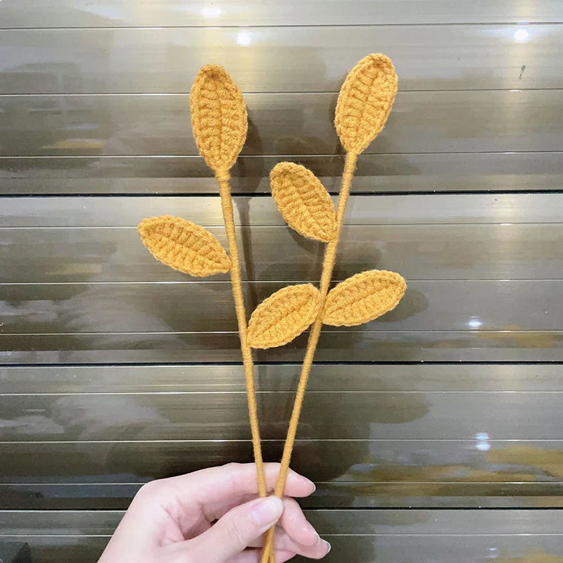 Hand-knitted Crochet Bouquet Woven Leaves Valentine's Day