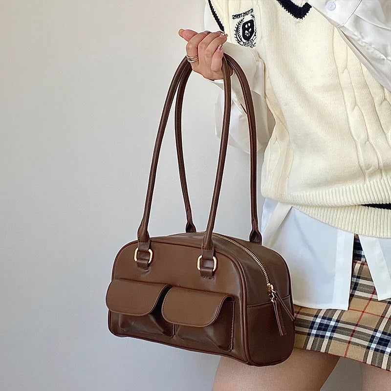 Bolso de hombro Y2K con doble bolsillo