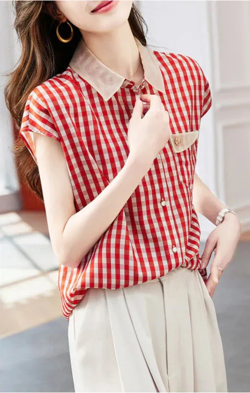 Plaid Button Down Summer Shirt