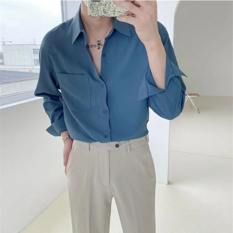 Old Money Long Sleeve Korean Shirt