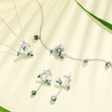 Silver Forest Green Accessory Set