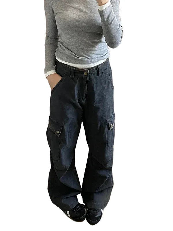Pantalones Cargo Informales Vintage para Mujer