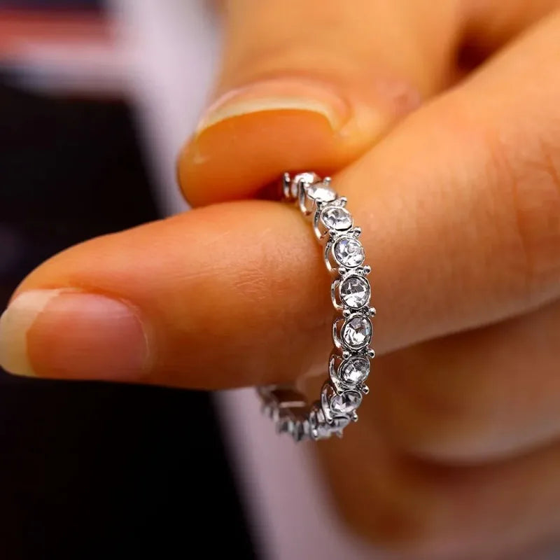 Luxus Silber Zirkonring