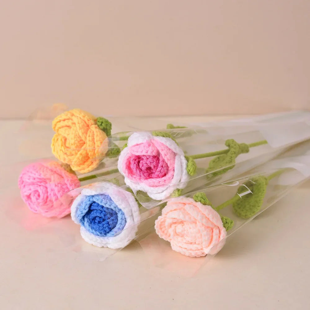 Single Bouquet Hand-Knitted Crochet Flower