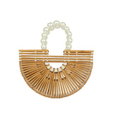 Bamboo Fan-shaped Handbag