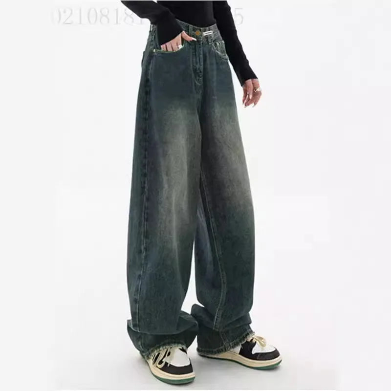 Y2k High Waist Wide Leg Denim Jeans