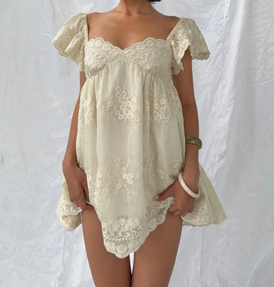 Boat Neck Babydoll Mini Dress